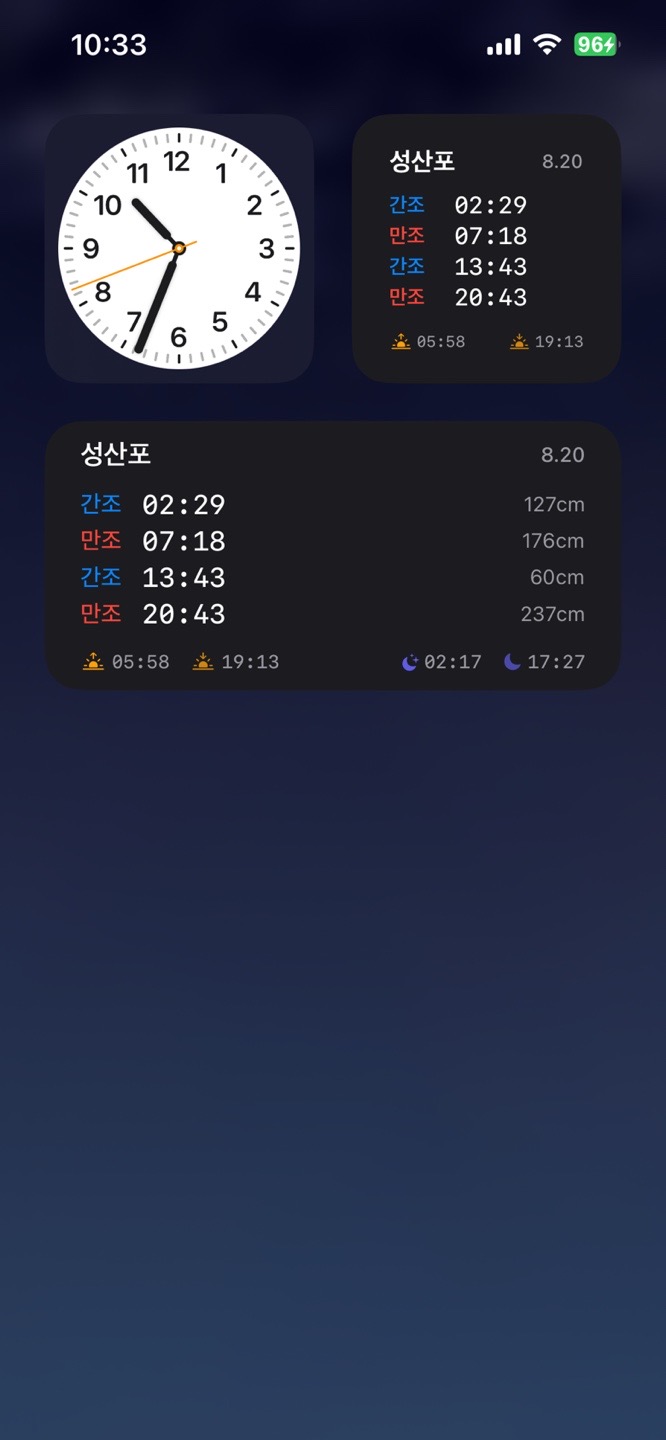 Tide Buddy - Widget Screen
